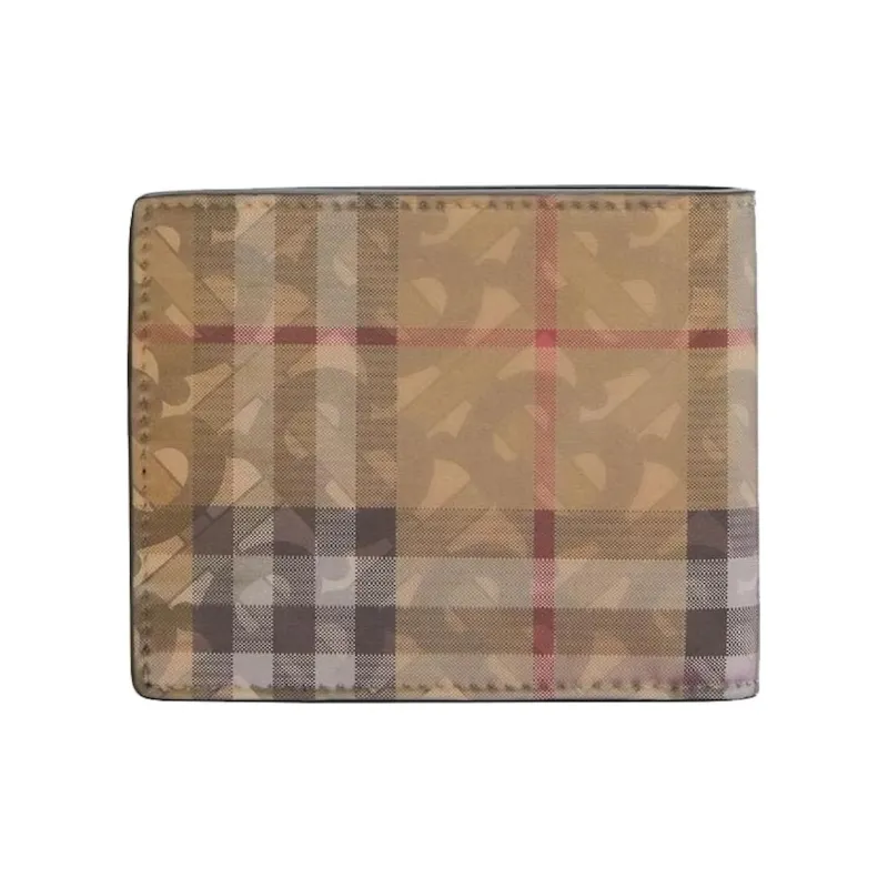 Burberry 3D Print Bifold Wallet 6 Slot Archive Beige-1