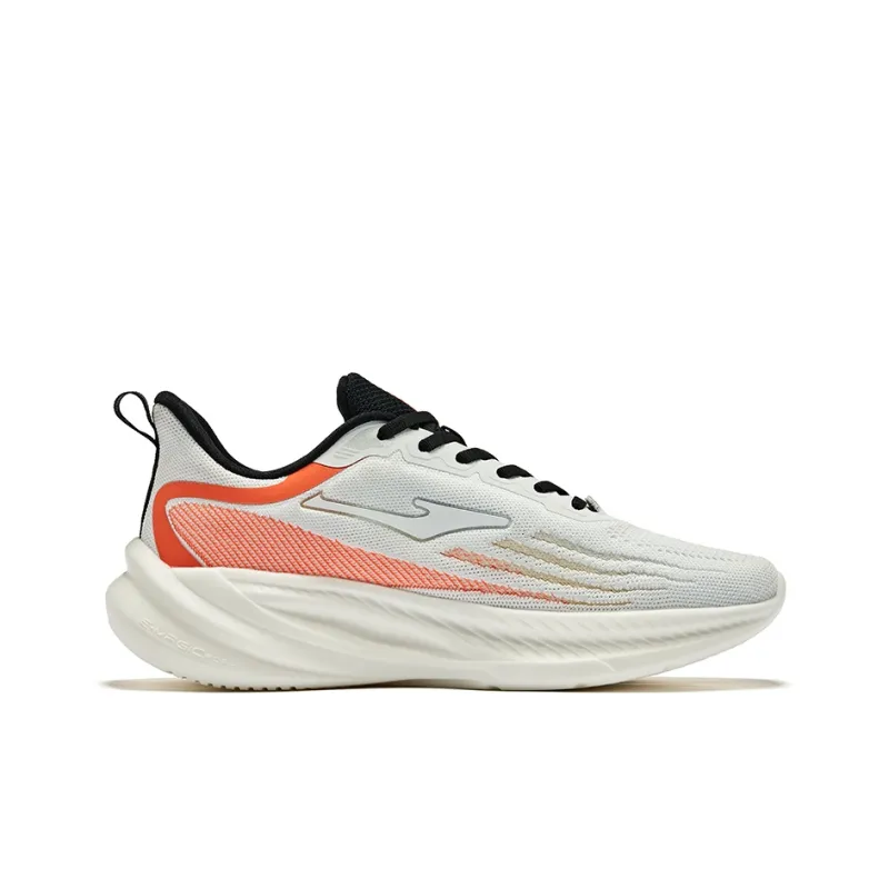 Erke Cushioning Breathable Wear-Resistant Low-Top Running Shoes Men's Erke White Fluorescent Fire Orange-1