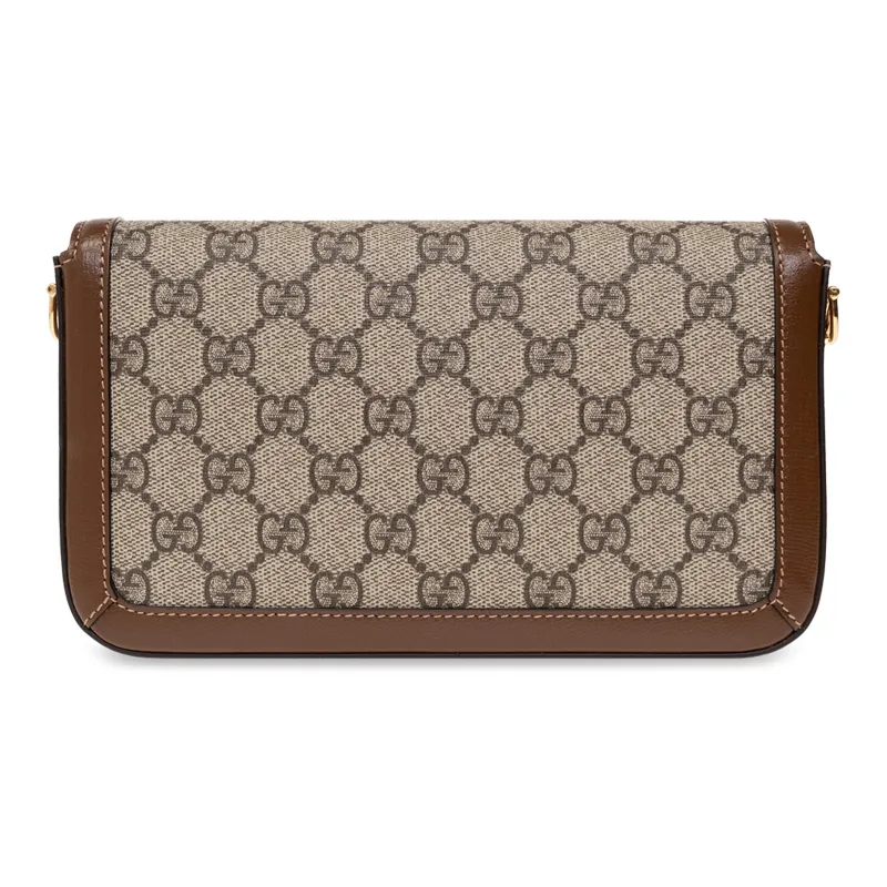 GUCCI Horsebit 1955 Canvas With Leather Crossbody Bag Shoulder Bag Women's Brown-2