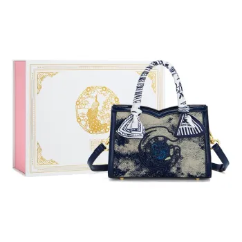 Gong Xuan Denim Shoulder Bag Crossbody Bag Handbag Women's Cloud Denim Blue