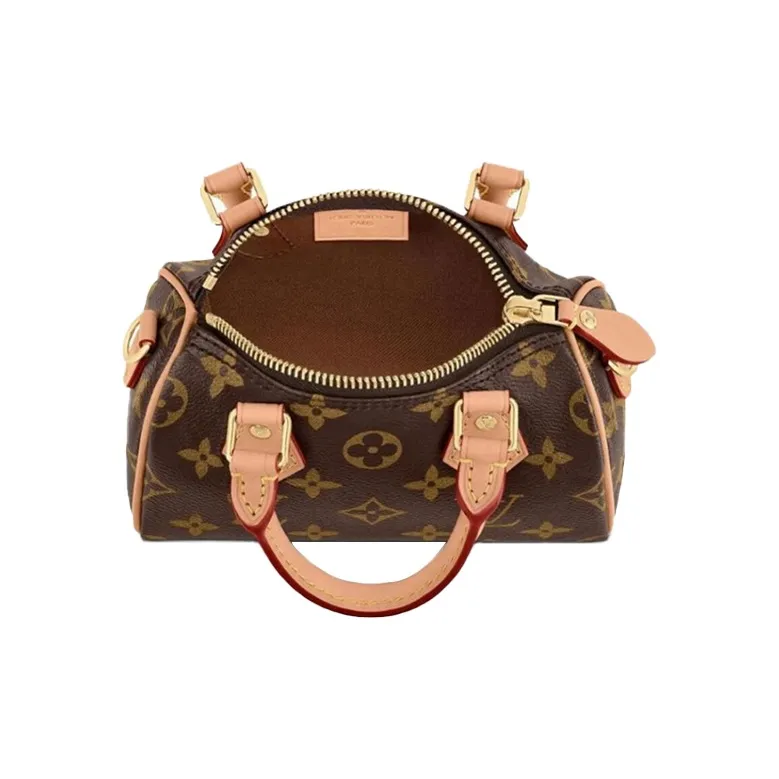 LOUIS VUITTON Nano Speedy Handbag Monogram Canvas Brown-3