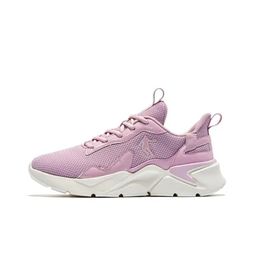 QIAODAN Cushioning, Slip Resistant, Lightweight Low Top Running Shoes Women's extended Sun, Pink Ivory