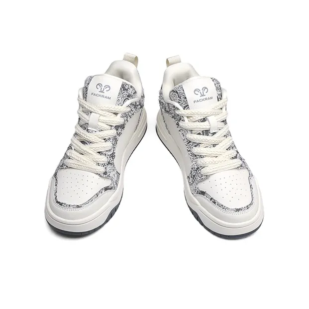 FACKRAM Warm Cushioning And Wear Resistant High Top Skateboard Shoes Men's Ecru-3