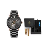Rose Case Black Bezel Black Strap Rose Dial with Studs