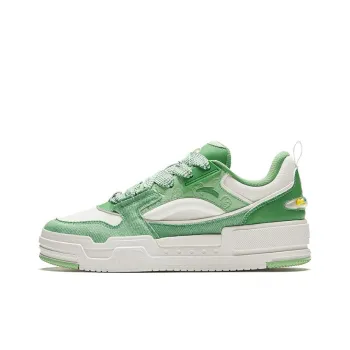 Anta Micro Sugar Puffy Shoes Anti Slip Wear Resistant Low Top Skateboard Shoes Men's White Green