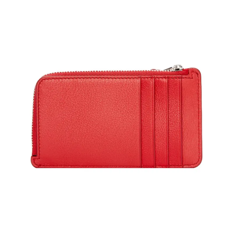 LOEWE Anagram Cow Leather Coin Card Holder Regular Men's Dark Red-2