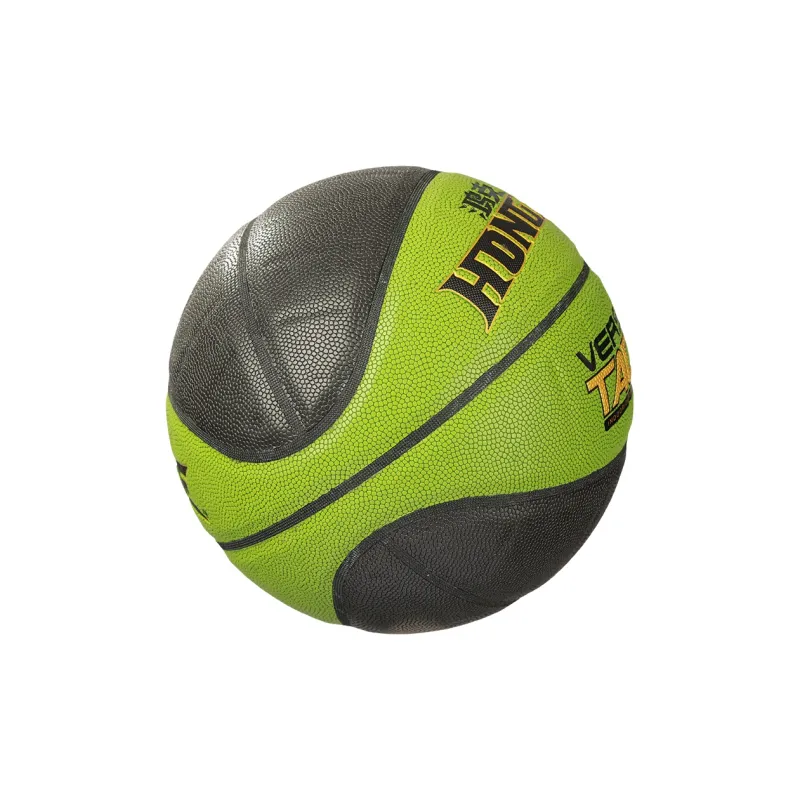 HONGKE Moisture Absorbing Leather Basketball Green Black Size 7 Training Unisex-1