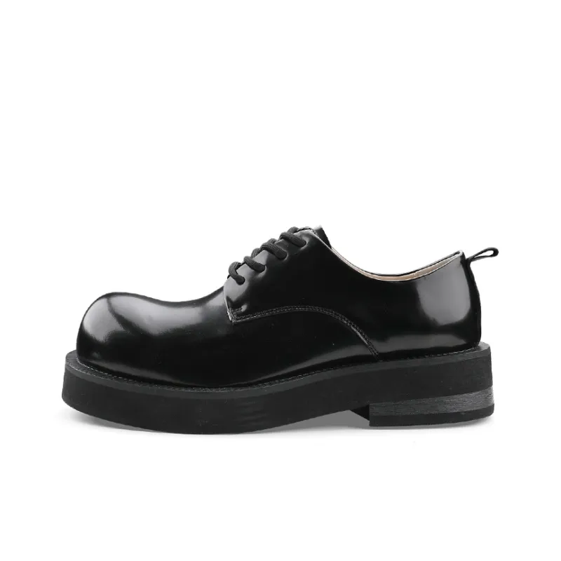 HANQIAORIJI Black Blood Series Casual Leather Shoes Unisex Black-1