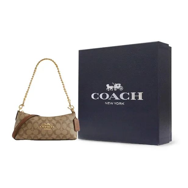 COACH Leather Baguette Bag Handbag Shoulder Bag Women's Brown-5