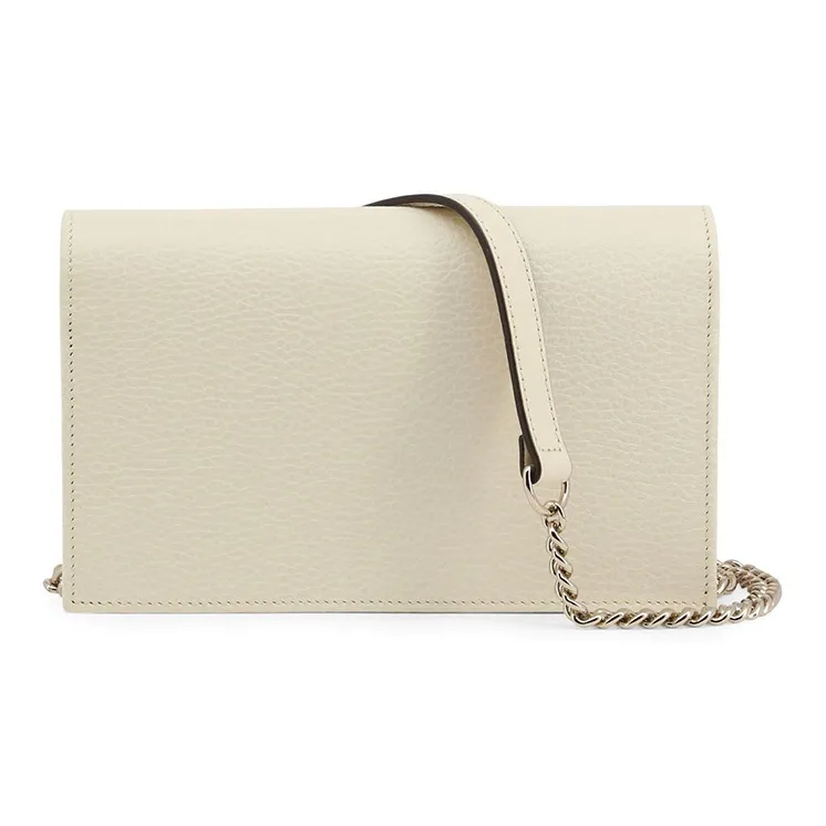 GUCCI Interlocking GG Chain Crossbody Bag White-2