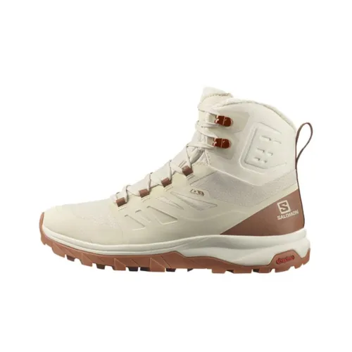 SALOMON XT Quest Anti Slip Wear Resistant High Top Outdoor Shoes Women's Beige