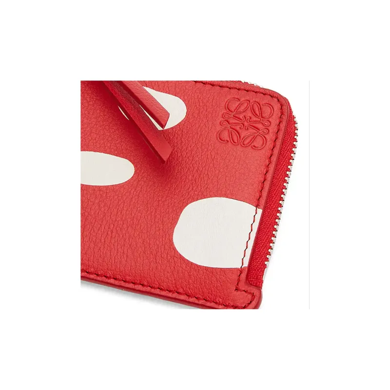 LOEWE Anagram Cow Leather Coin Card Holder Regular Men's Dark Red-3