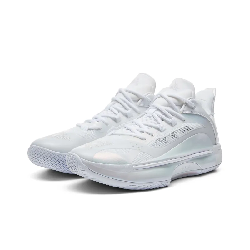 PEAK Flash 5 Generations Taichi Slip Resistant Low Top Basketball Shoes Men's Flashing Color Scheme All White-2