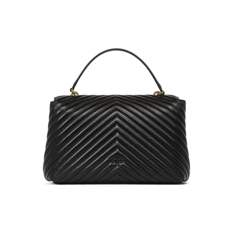 PINKO Sheepskin With Cowhide Accents One Shoulder Handbags Regular Women's Black-2