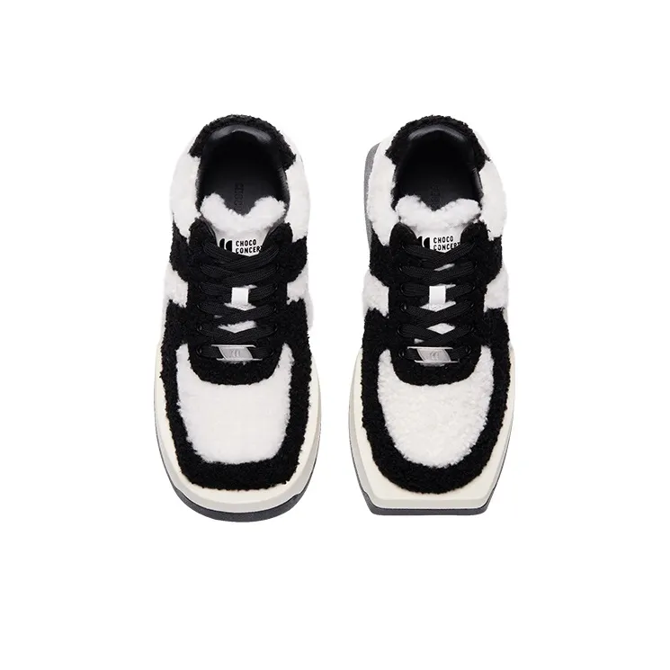 CHOCO CONCERT Low Top Skateboard Shoes Unisex Black White-3