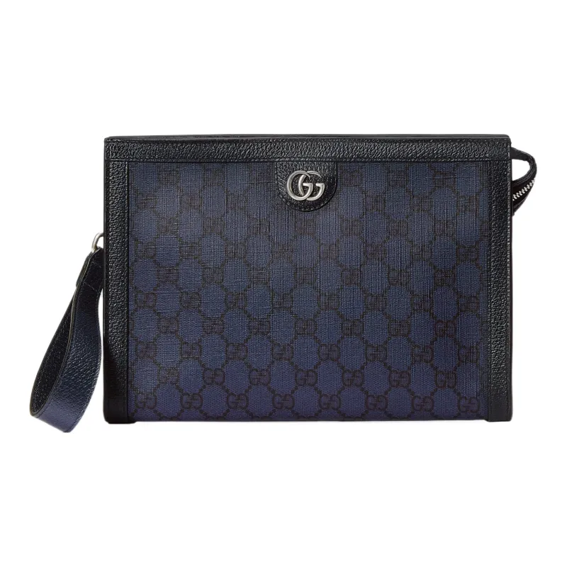 GUCCI Ophidia Canvas With Leather Canvas Bag Clutches Regular Men's Blue/Dark Blue-0