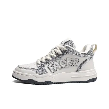FACKRAM Warm Cushioning And Wear Resistant High Top Skateboard Shoes Men's Ecru