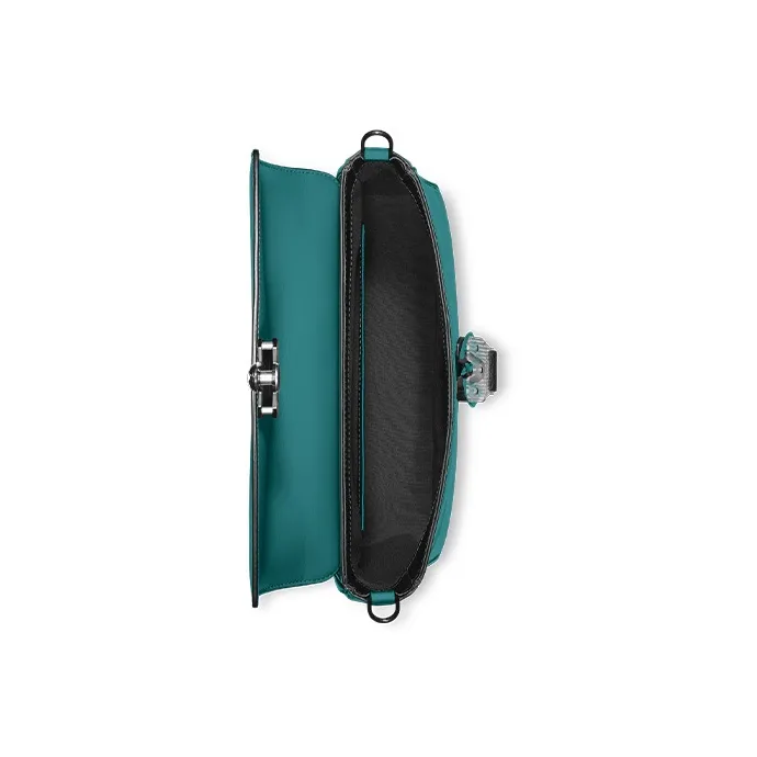 MONTBLANC Cow Leather Envelope Bag Shoulder Bag Crossbody Bag Regular Men's Turquoise Blue-2