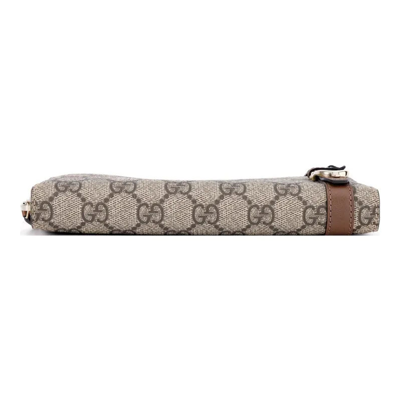 GUCCI Canvas With Leather Wallet Regular Unisex Ebony/Brown-4