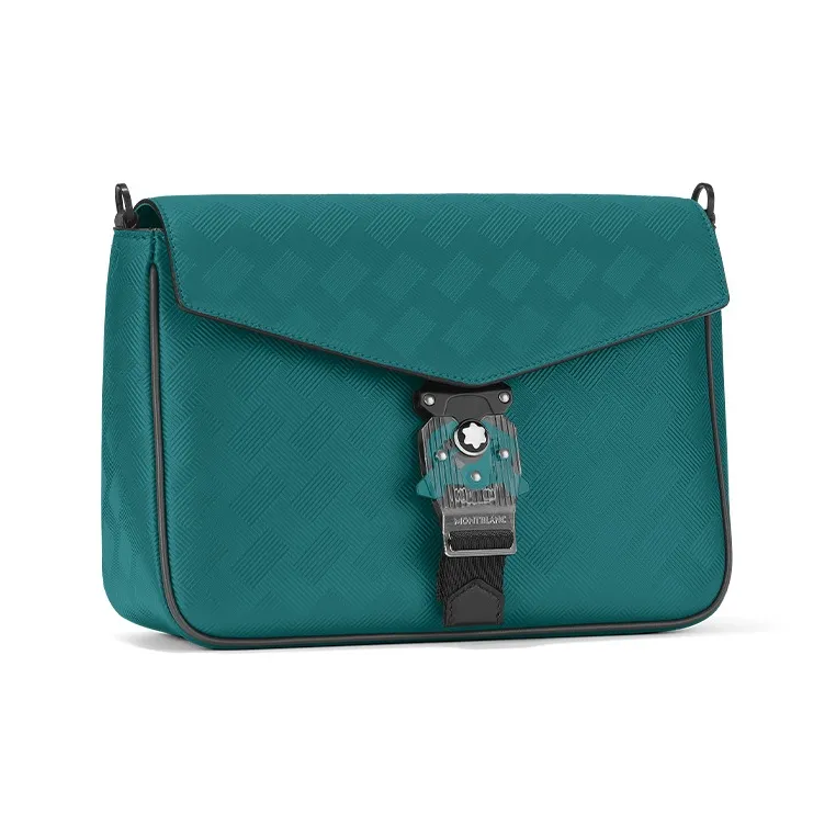 MONTBLANC Cow Leather Envelope Bag Shoulder Bag Crossbody Bag Regular Men's Turquoise Blue-1