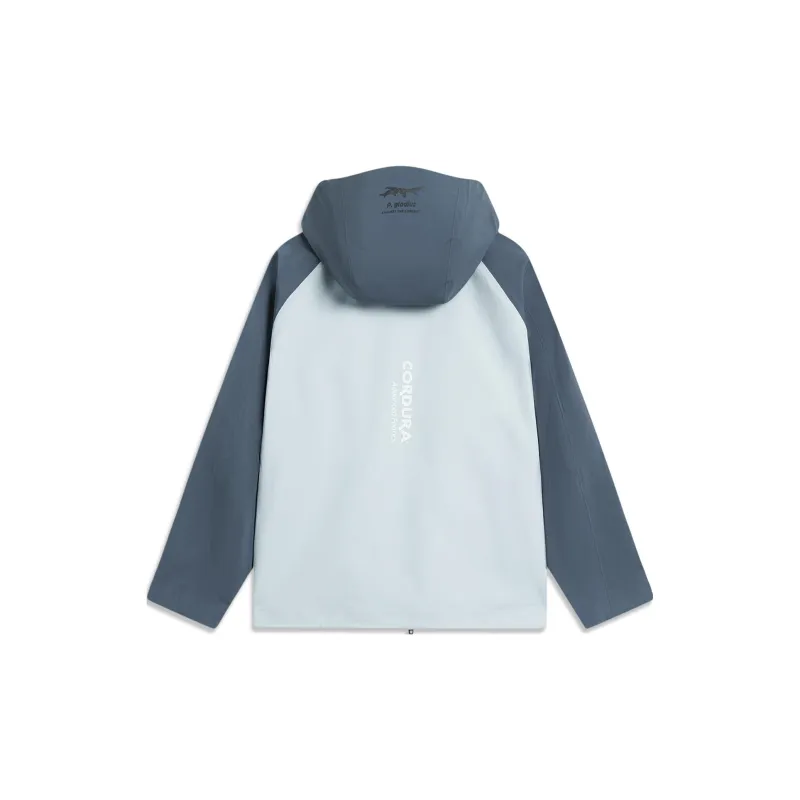 LiNing CF Tracing Wulong Armor Collection Water Repellent Windproof Hooded Windbreaker Jacket Unisex Milk Blue-1