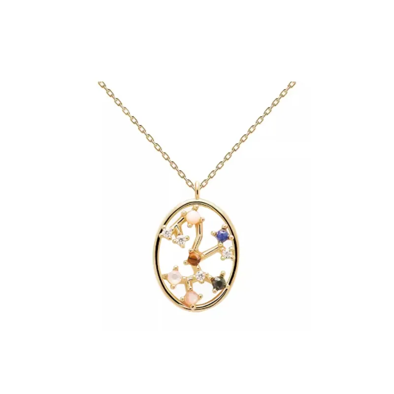 PDPAOLA Rose Quartz Labradorite Necklaces Women's Gold-8