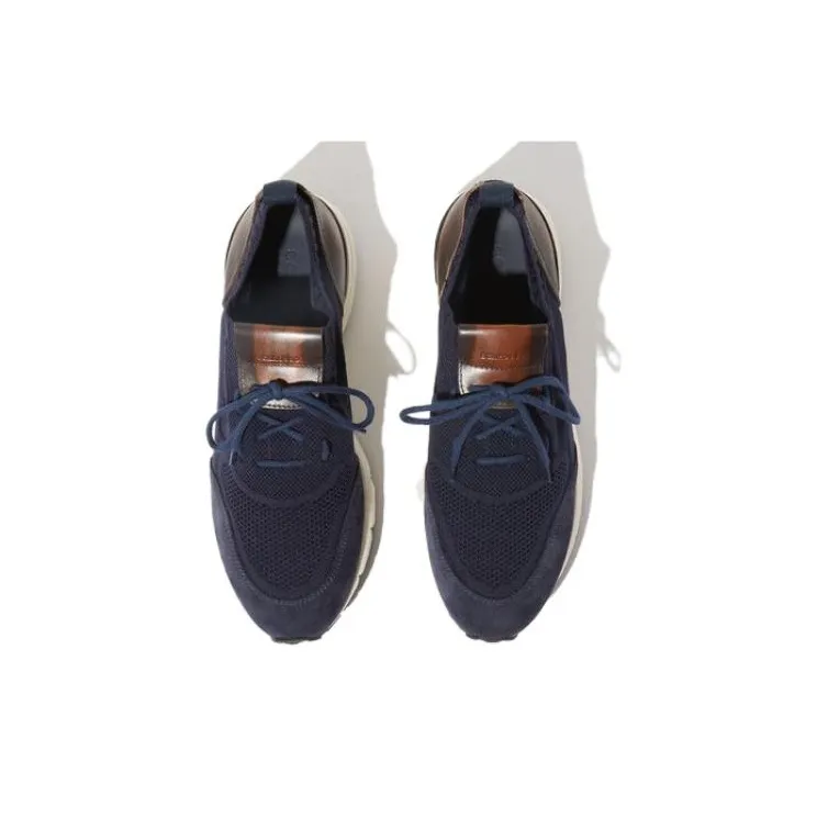 SCAROSSO Knitted upper Suede Sneakers-3