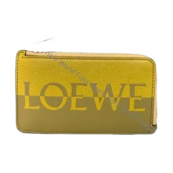 LOEWE Cow Leather Card Holder, Wallet Regular Men's Ochre/Olive
