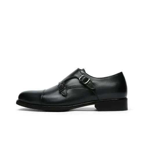 GOLDLION Dress Shoes Men Low-Top Black Gray