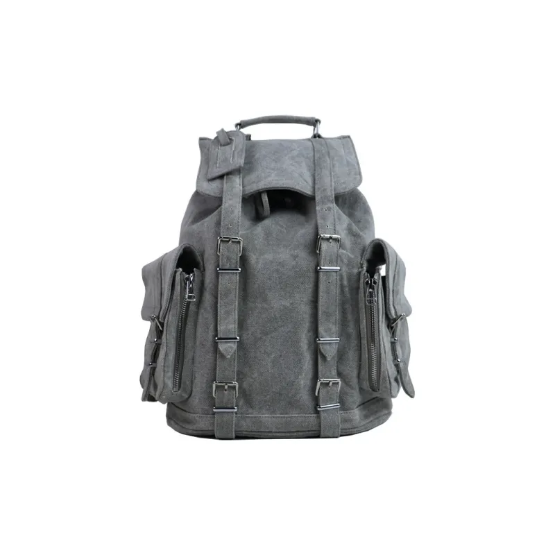 Slazenger Canvas Backpack Tubas Unisex Graphite Gray/Army Green-0