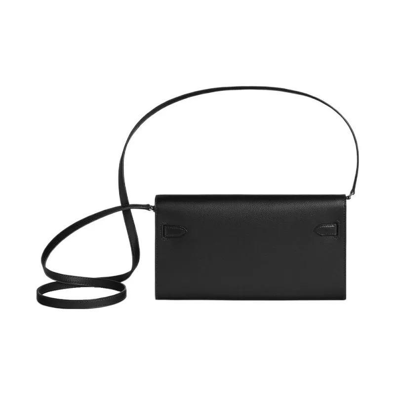 HERMES Kelly To Go Evergrain Calfskin Shoulder Bag Crossbody Bag Regular Women's Black-2