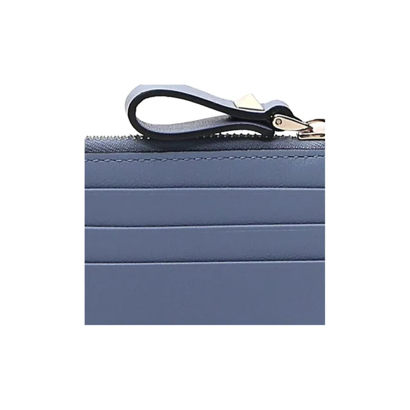 Valentino Leather Coin Purses Card Holders Regular Women's Gray Blue-4