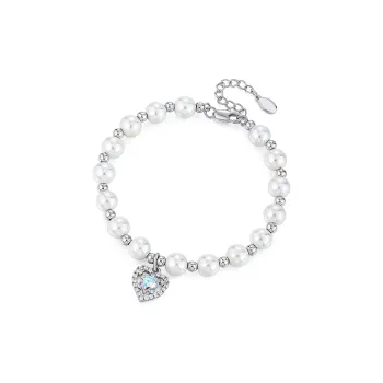 KADER S925 Silver Set With Diamonds Bracelets Women's White, Goddess Exclusive Box