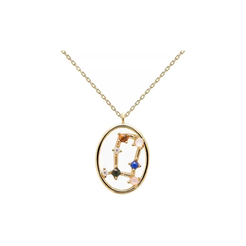 PDPAOLA Rose Quartz Labradorite Necklaces Women's Gold-3
