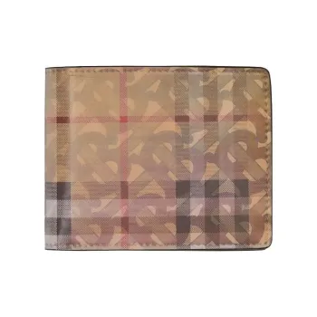 Burberry 3D Print Bifold Wallet 6 Slot Archive Beige