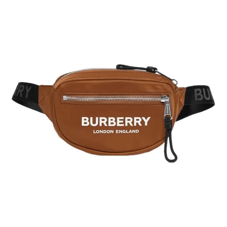 Burberry Cannon Bum Bag Logo Print Small Dark Camel-0