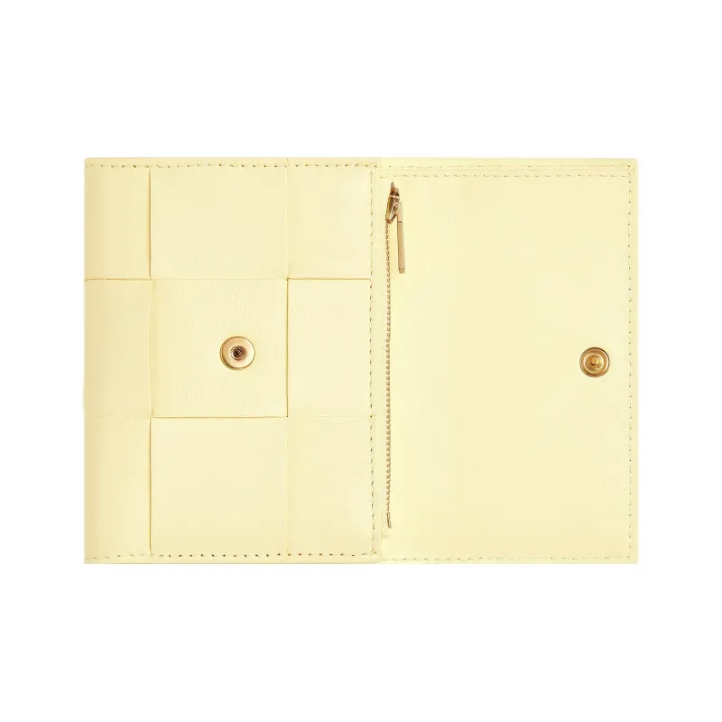 Bottega Veneta CASSETTE Sheepskin With Cow Leather Wallet Regular Women's Light Yellow-2