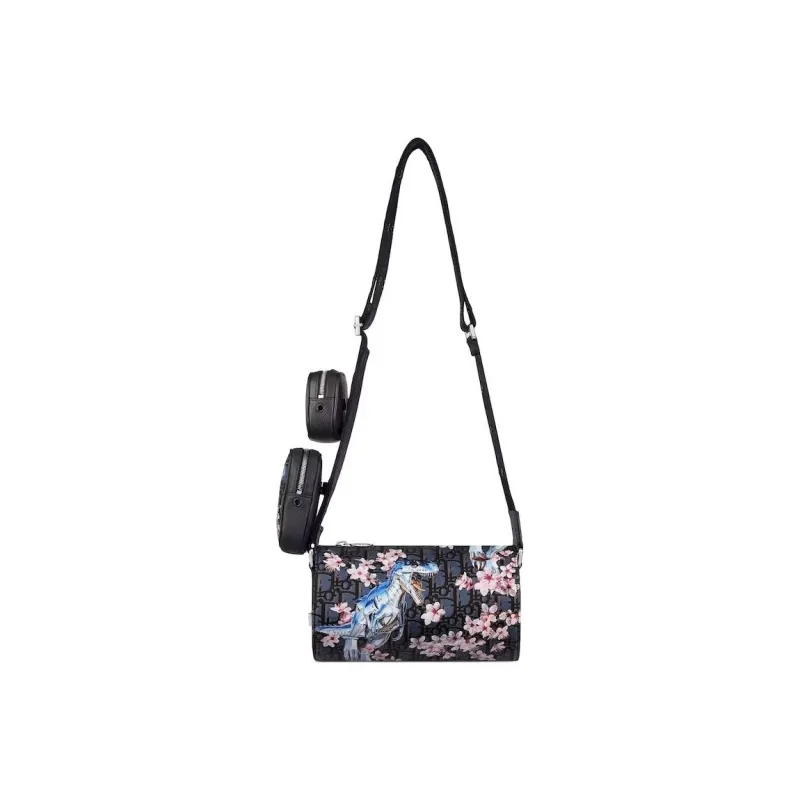 DIOR Sorayama Collaboration Nylon With Grained Calfskin Shoulder Bag Crossbody Bag Regular Men's Black-2