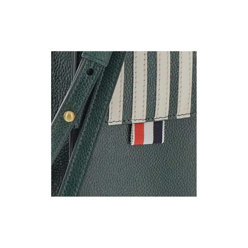 THOM BROWNE· Calfskin One Shoulder Crossbody Cell Phone Pouch Men's Green-7
