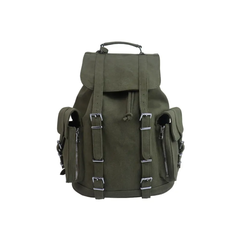 Slazenger Canvas Backpack Tubas Unisex Graphite Gray/Army Green-4