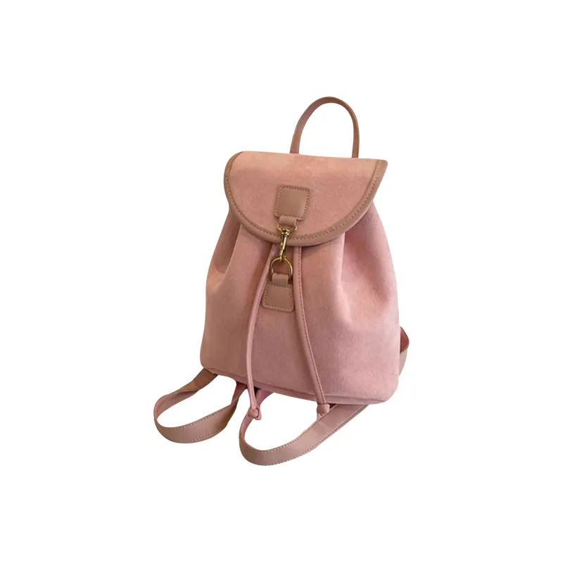 UNITE STAR Canvas Backpack Medium Size Khaki Black/Cherry Blossom Pink/White-10