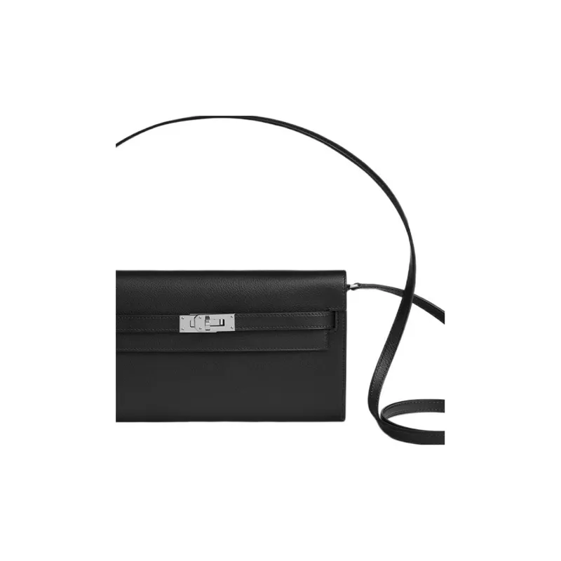 HERMES Kelly To Go Evergrain Calfskin Shoulder Bag Crossbody Bag Regular Women's Black-5