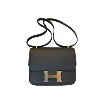 HERMES Constance Epsom Leather Shoulder Bag Crossbody Bag Mini Women's 88 Graphite Graphite Gray