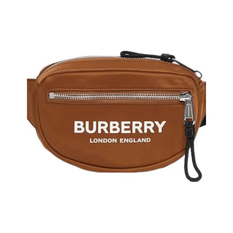 Burberry Cannon Bum Bag Logo Print Small Dark Camel-3