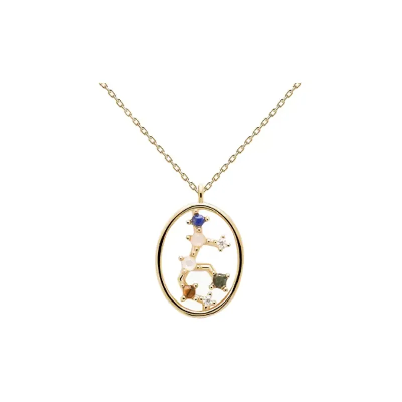 PDPAOLA Rose Quartz Labradorite Necklaces Women's Gold-11