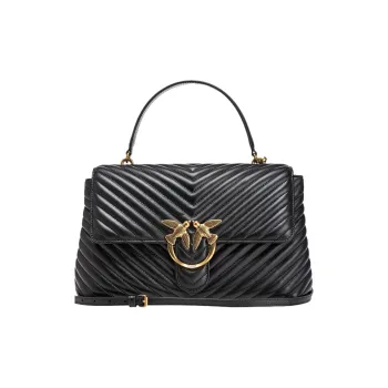 PINKO Leather One Shoulder Handbag Women's Black