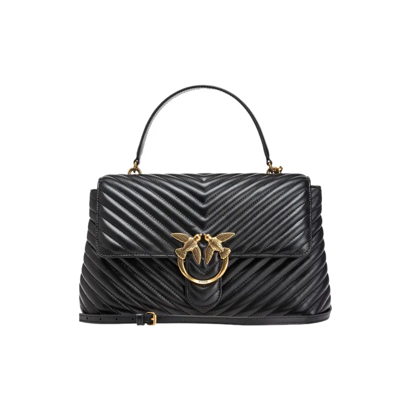 PINKO Leather One Shoulder Handbag Women's Black-0