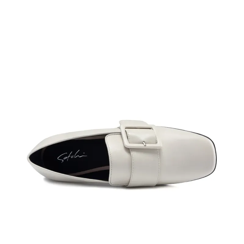 Satchi Loafers 1.5cm Women's Milk White-3