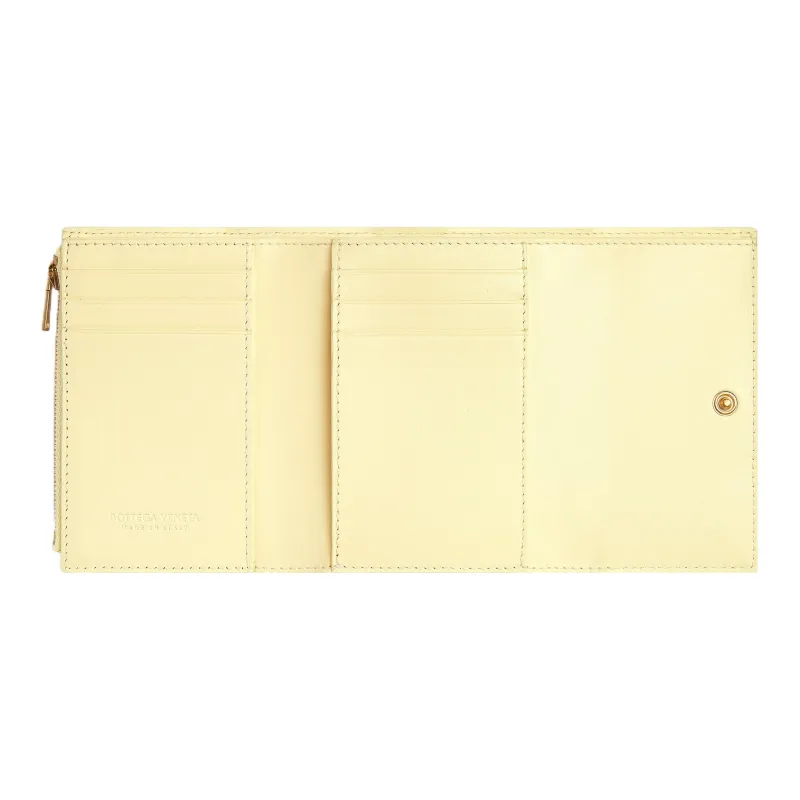 Bottega Veneta CASSETTE Sheepskin With Cow Leather Wallet Regular Women's Light Yellow-3
