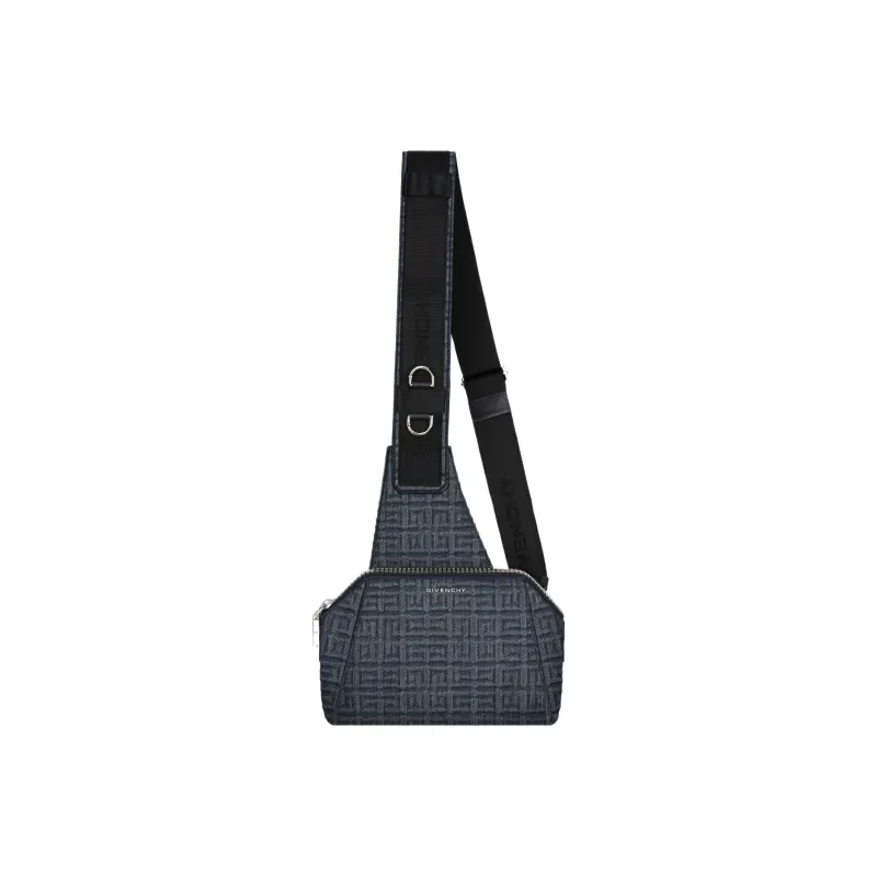 GIVENCHY Antigona Denim With Cotton And Calfskin Shoulder Bag Crossbody Bag Small Size Men's Gray-0